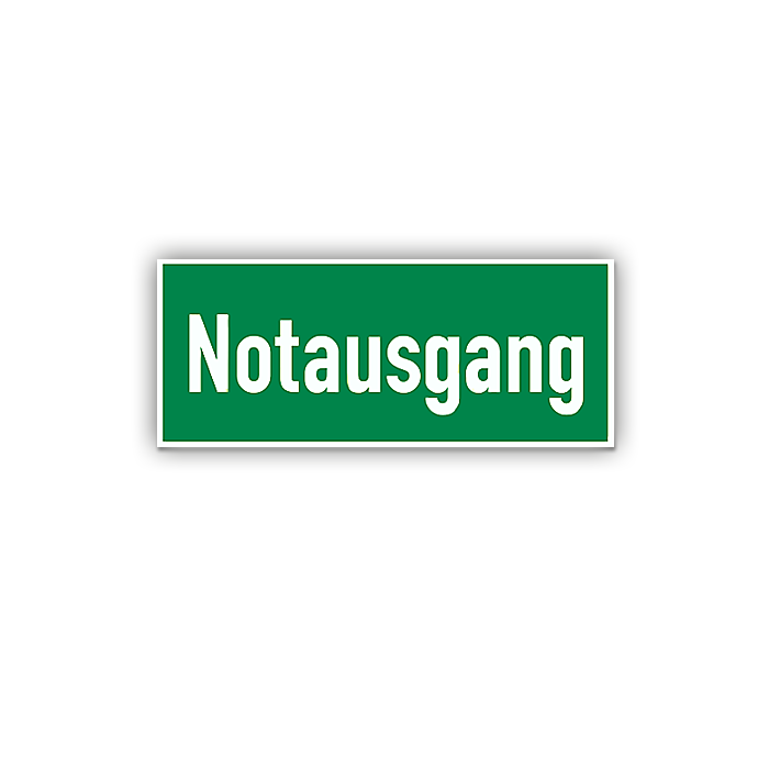 Rettungszeichen, Notausgang, Aufkleber, Folie, 250 x 100 mm