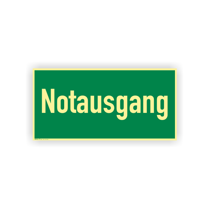Rettungszeichen, Notausgang, langnachleuchtend, SECUglow
