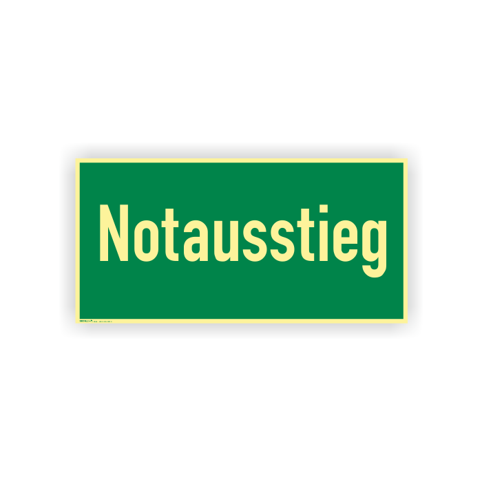 Rettungszeichen, Notausstieg, langnachleuchtend, SECUglow