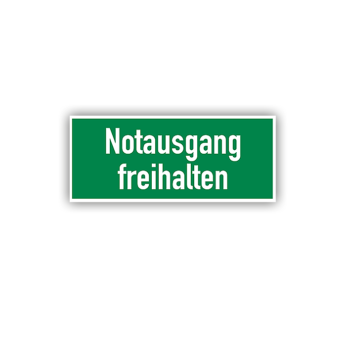 Rettungszeichen, Notausgang freihalten,