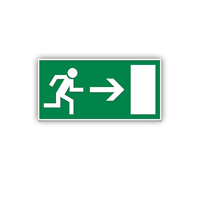 Rettungszeichen, Rettungsweg rechts BGV A8