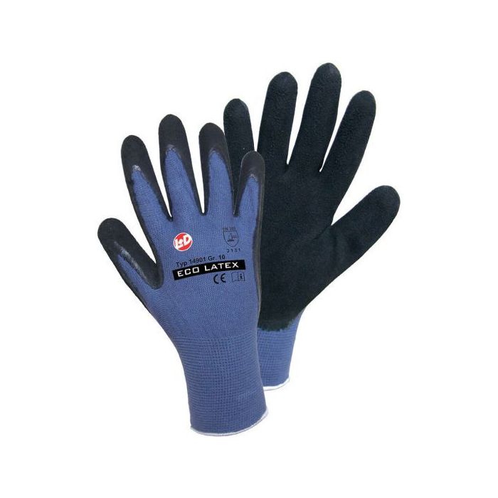 Feinstrickhandschuhe Eco Latex, blau, Größe 7-11, 12 Paar