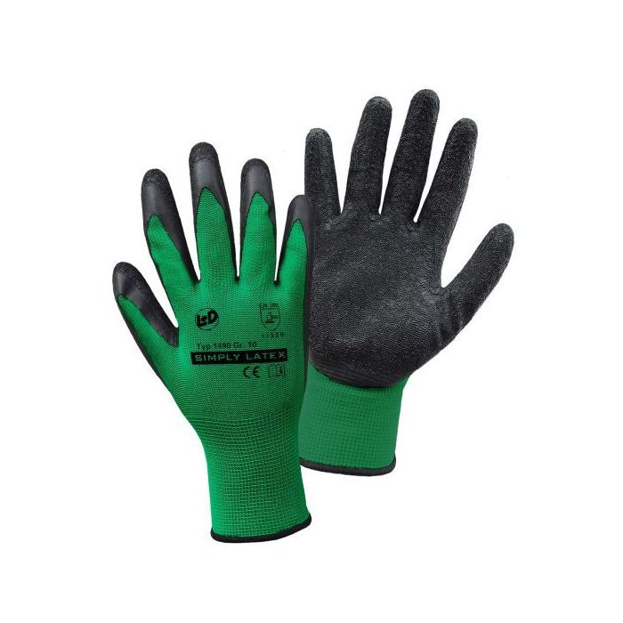 Feinstrickhandschuhe Simply Latex, grün, Größe 7-11, 12 Paar