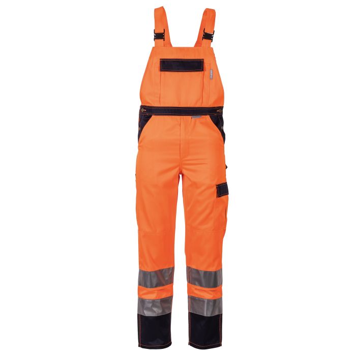 Planam Warnschutz-Latzhose, 2026, orange/marine, Größe 24 - 110