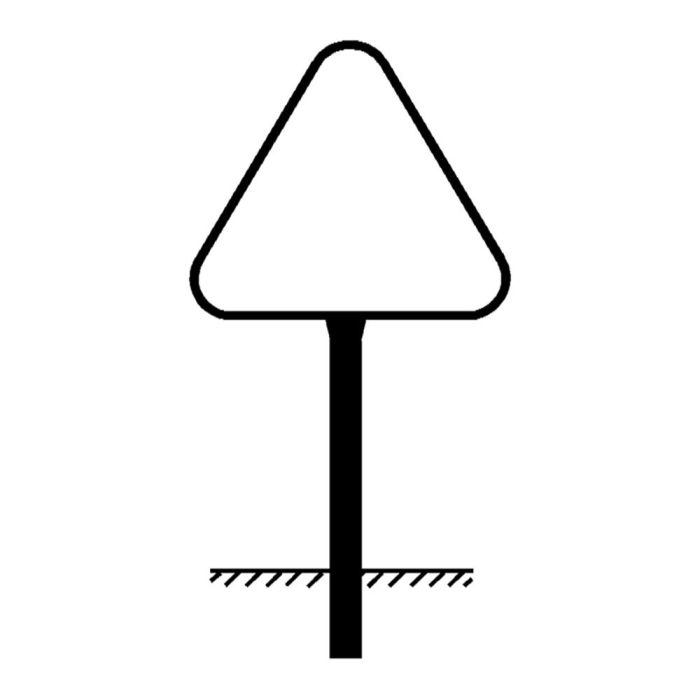 Rohrrahmen Dreieck Spitze oben mit 1 Standrohr, Bodenfreiheit 2,25 m, Länge Standrohr 3000 mm