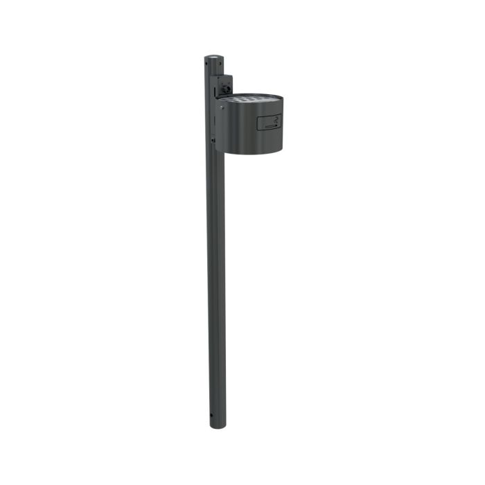 Rundascher, mit Standpfosten, Schiene, Schlüssel und Aufkleber, 4L, Ø 200mm, Eisenglimmer
