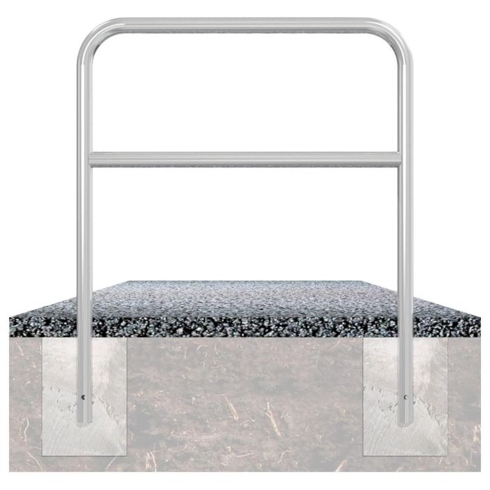 Abweisebügel, Stahlrohr Ø 48 mm, mit Querholm, feuerverzinkt, zum Einbetonieren