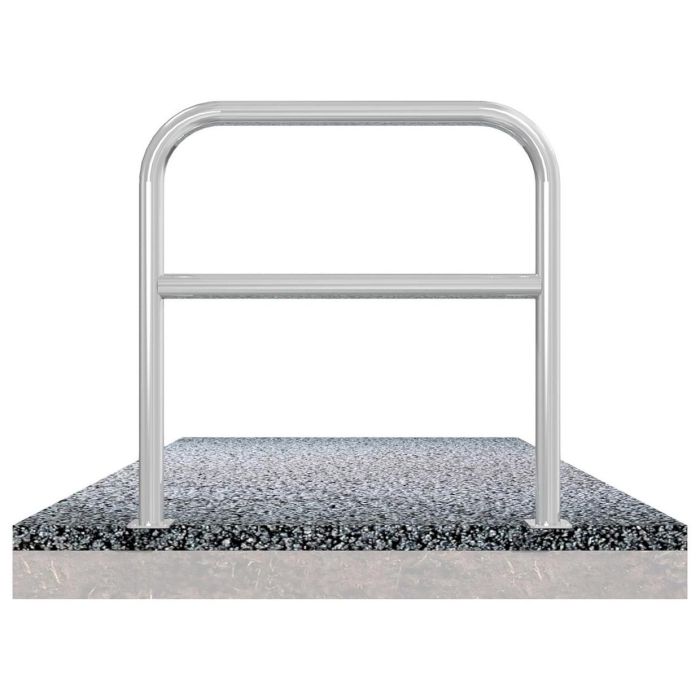 Abweisebügel, Stahlrohr Ø 60 mm, mit Querholm, feuerverzinkt, zum Aufdübeln