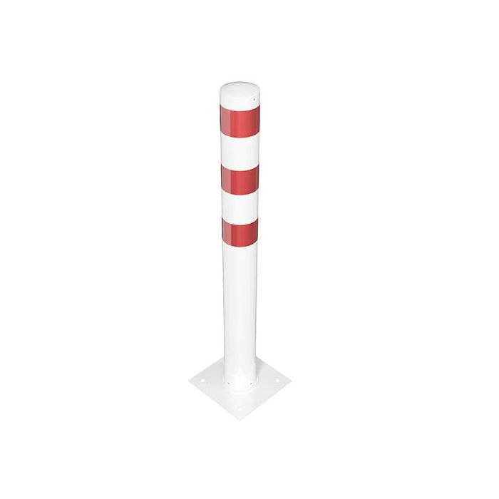 Absperrpfosten Ø 152,4 mm, ortsfest, zum Aufdübeln Länge 1500 mm, neigbar, innenliegende Feder w/r