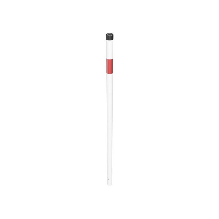 Absperrpfosten Ø 42 mm, ortsfest zum Einbetonieren 900 mm Überflur, weiß/rot