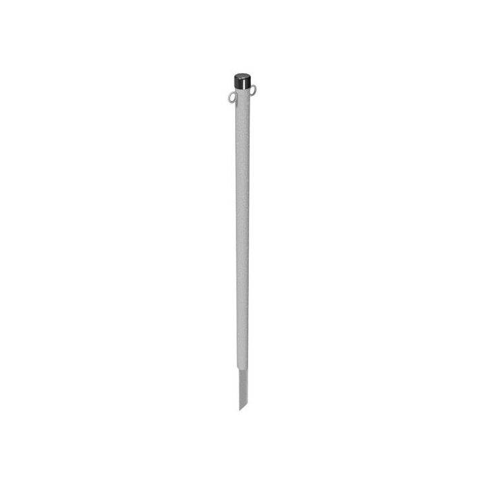 Absperrpfosten Ø 42 mm, ortsfest zum Einschlagen Länge 1300 mm, Einschlagspitze, feuerverz., 2 Ösen
