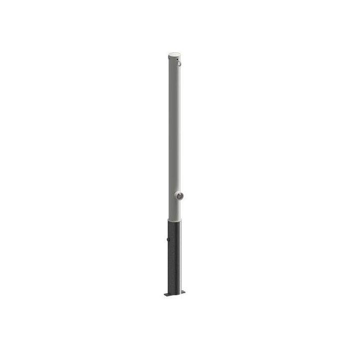 Absperrpfosten Ø 60 mm, herausnehmbar, Bodenhülse, 900mm Überflur, Dreikantverschluss, 2 Ösen