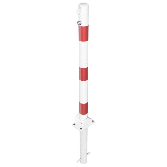 Absperrpfosten Ø 60 mm, ortsfest zum Einbetonieren 900mm Überflur, umlegbar, für Vorhangschloss, w/r