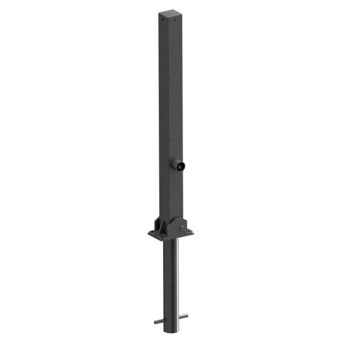 Absperrpfosten 70x70mm, herausnehmbar, Bodenhülse, 900mm Überflur, umlegbar, Dreikant