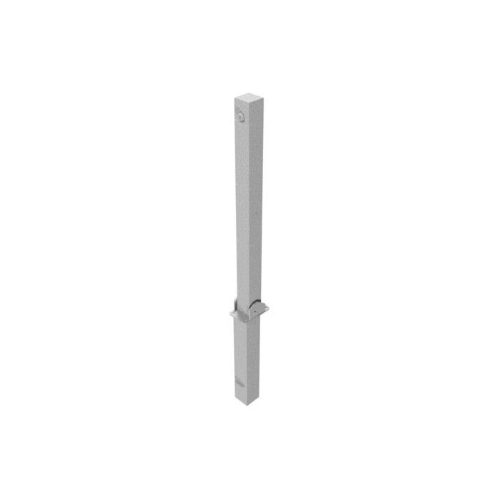 Absperrpfosten 70x70mm, herausnehmbar, Bodenhülse, 900mm Überflur, umlegbar, Profilzylinder