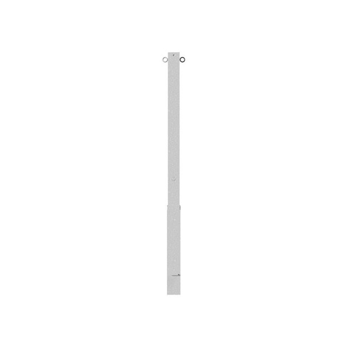Absperrpfosten 70x70mm, herausnehmbar, Bodenhülse, 900mm Überflur, Dreikantverschluss, 2 Ösen