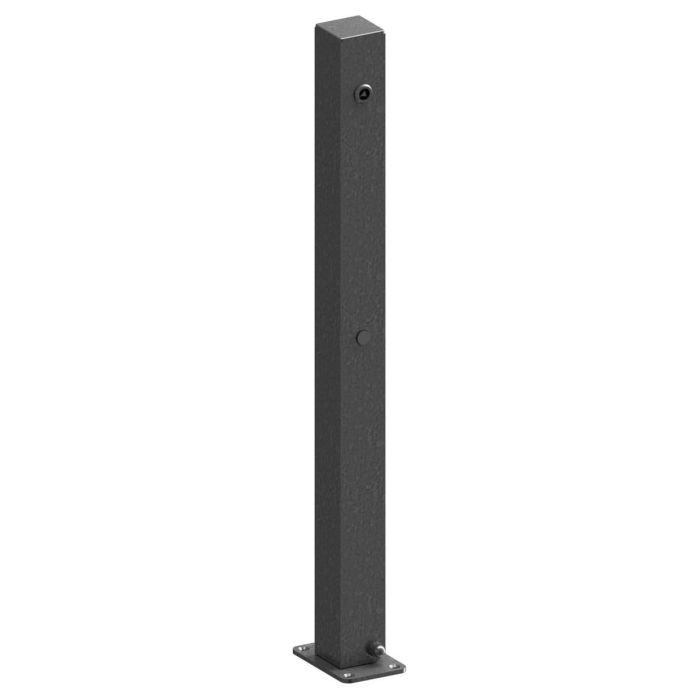 Absperrpfosten 70x70mm, Aufdübeln, 900mm Überflur, umlegbar, Dreikant + Schlüssel Typ 4039