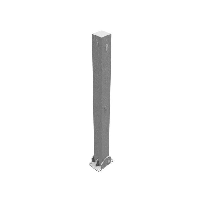 Absperrpfosten 70x70mm, Aufdübeln, 900mm Überflur, umlegbar, mit Profilzylinder, feuerverzinkt