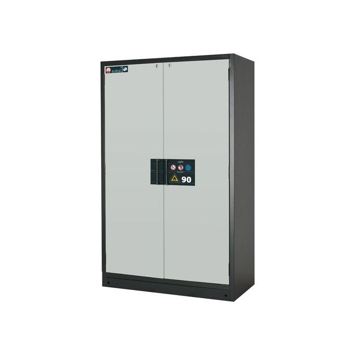 asecos Sicherheitsschrank Q-CLASSIC-90, Flügeltüren lichtgrau, 1193x615x1953 mm
