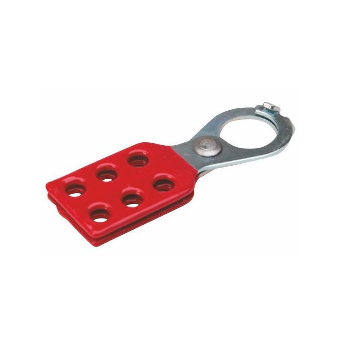 Mehrfach-Schließbügel für 6 Vorhängeschlösser, manipulationssicher, Bügel 25mm, Stahl, rot