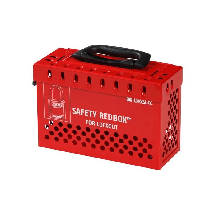 Safety Redbox Gruppenverschlusskasten, für 12 Sicherheitsschlösser, mit Deckel, Stahl, rot