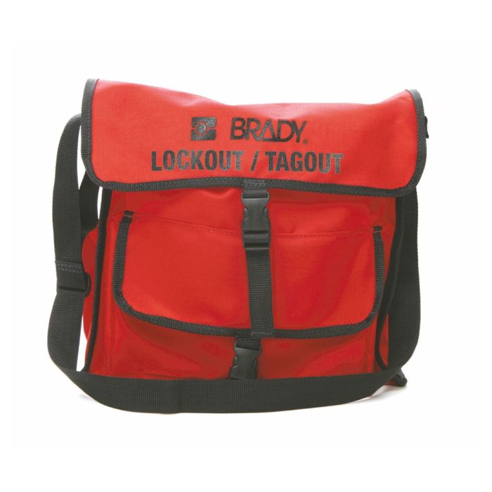 kleine Lockout-Umhängetasche, 380x355x100mm, Nylon, rot/schwarz