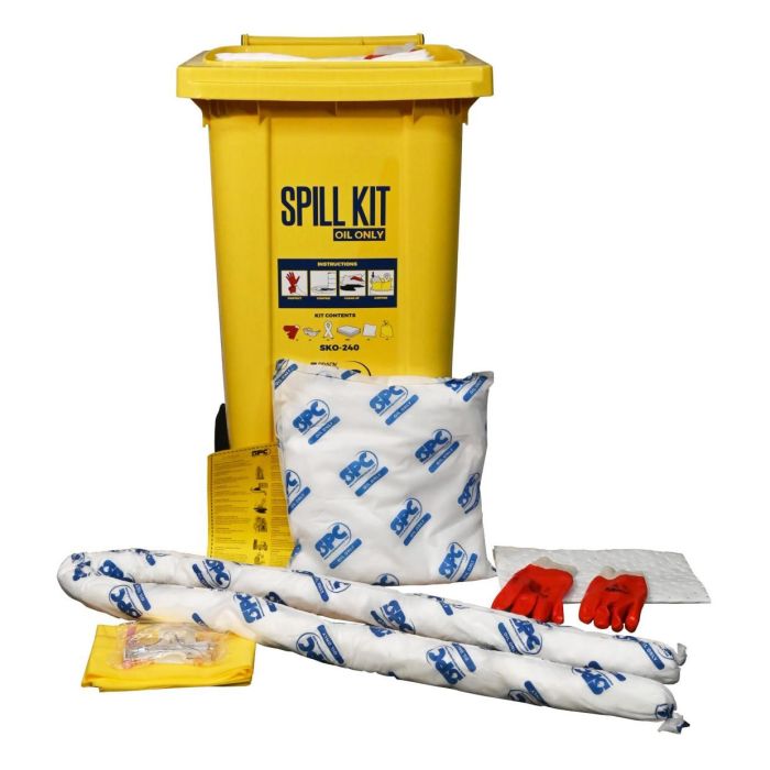 MOBILES TONNEN-SET SPILL KIT, in der 240-Liter Tonne, verschiedene Anwendungsbereiche