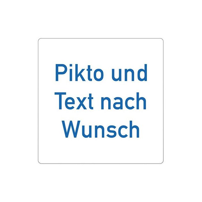 Bodenschild Outdoor, selbstklebend, Wunschsymbol, weiß, 600 x 600 mm