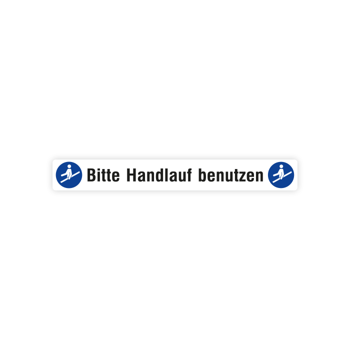 Treppenmarkierung Bitte Handlauf benutzen, rutschhemmend, 100 x 800 mm