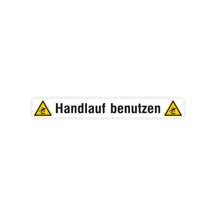 Treppenmarkierung Handlauf benutzen, Warnzeichen, rutschhemmend, 100 x 800 mm