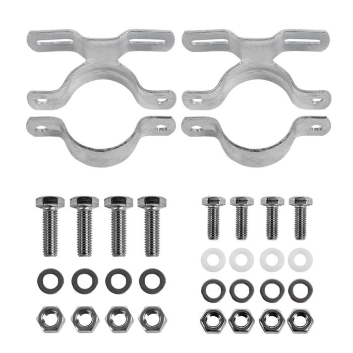 Befestigungsset Rohrschellen und Schrauben, für Rohrpfosten Ø 60,3 mm, Lochabstand 70 mm
