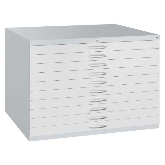 C+P Flachablageschrank Serie 7100_7200, für DIN A1 oder DIN A0, verschiedene Abmessungen, lichtgrau