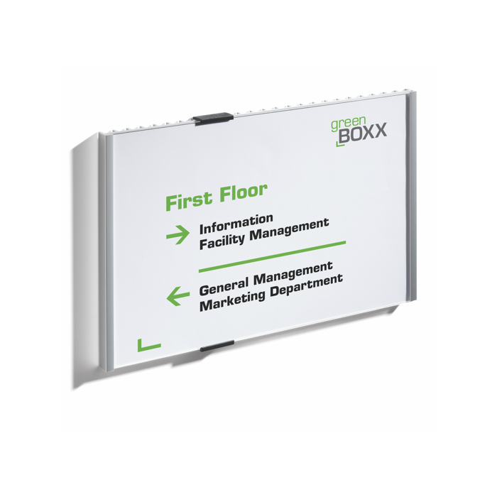 Türschild, INFO SIGN Aluminium silber eloxiert mit Abdeckscheibe aus Kunststoff,