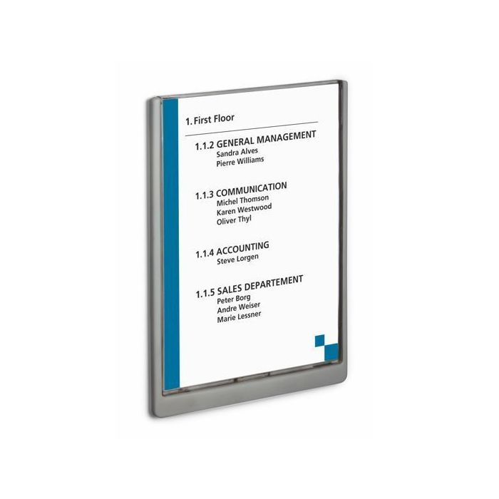 Türschild CLICK SIGN mit Sichtfenster, Rahmen Kunststoff, graphit, Fenster Acryl,