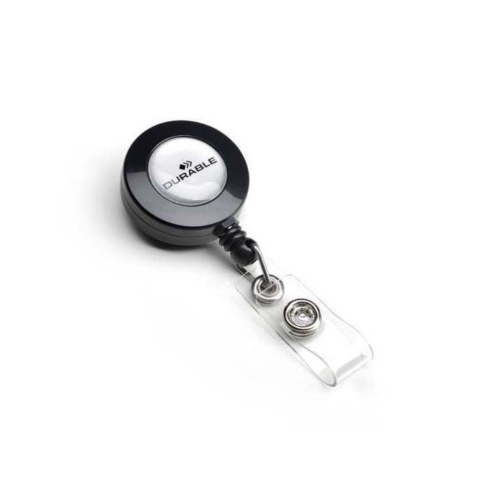 DURABLE Ausweishalter Jojo, mit Druckknopf, Länge 80 cm, Metallclip-Befestigung, 10 St./VE
