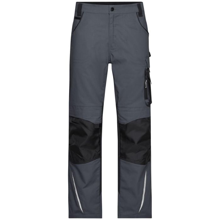 Bundhose, Kniepolstertaschen CORDURA® verstärkt, grau/schwarz, robust u. diversen Taschen