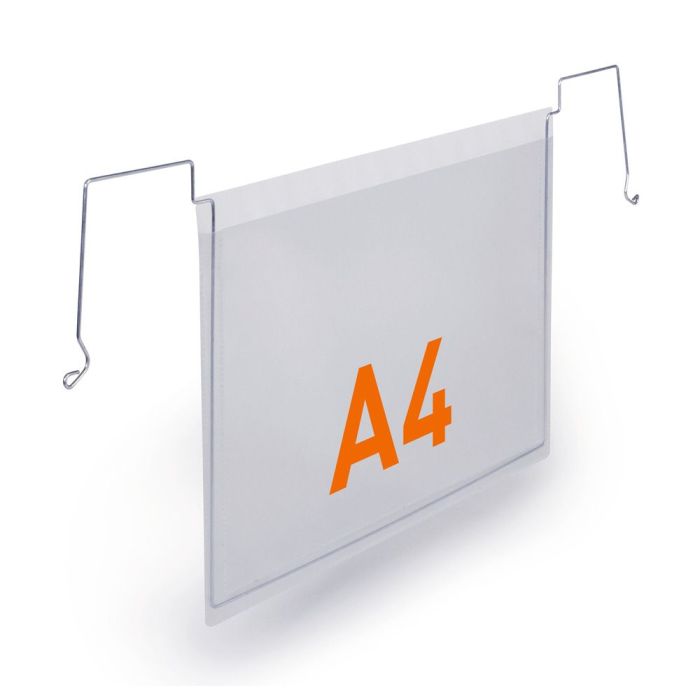 Drahtbügeltasche, DIN A4, quer, transparent, 10 Stück