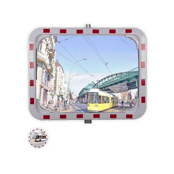 EUvex Verkehrsspiegel, Acryl, Rahmen rot/weiß, reflektierend RA2
