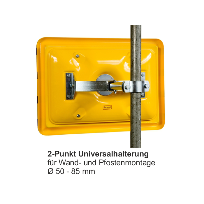 2-Punkt Universalhalterung für Spiegel, Wand- oder Pfostenmontage Ø 50-85 mm