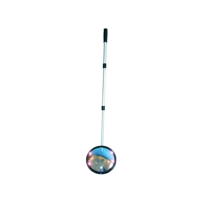 Inspektionsspiegel, Teleskoparm bis 110 cm, Ø 250 mm, LED-Beleuchtung
