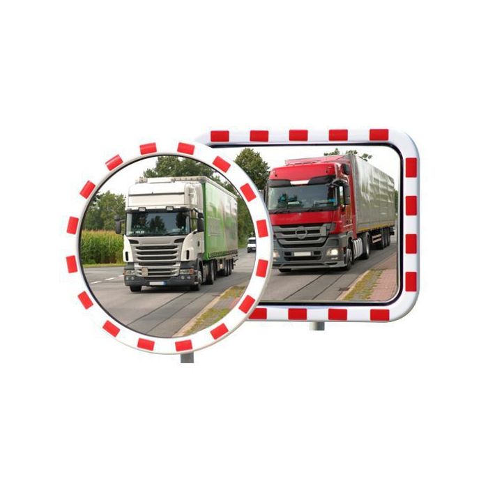 Verkehrsspiegel PREMIUM, Rahmen reflektierend RA2, Edelstahl