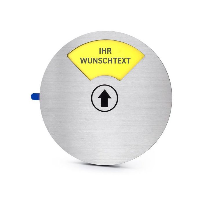 Türschild, 4-fach verstellbar, mit Wunschtext Kunststoff, d= 130 mm