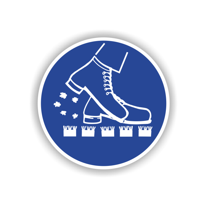 Gebotsschild, Bitte Schuhe reinigen, praxisbewährt, Aufkleber, Folie