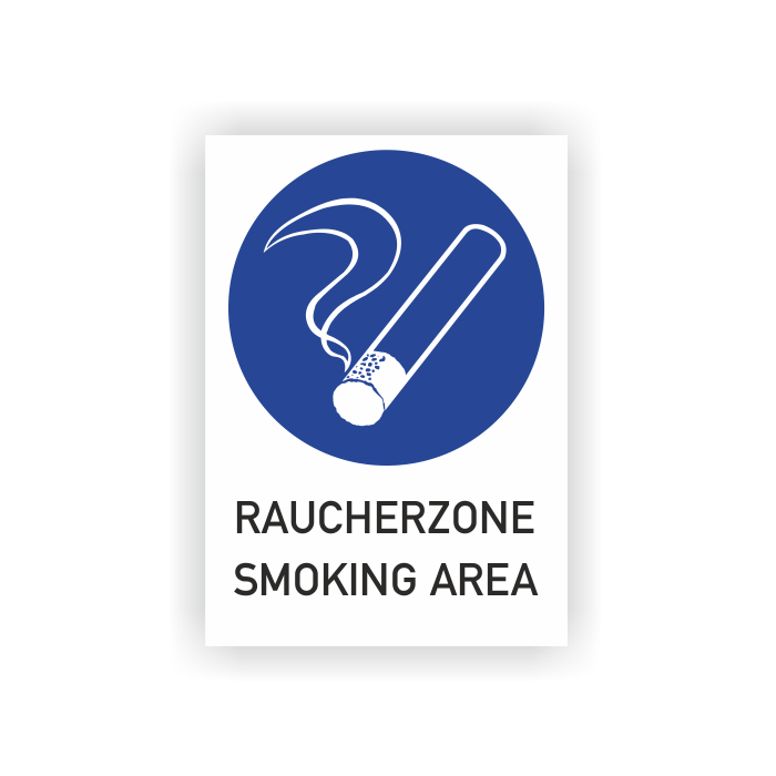 Gebotsschild, Raucherzone - Smoking Area, praxisbewährt