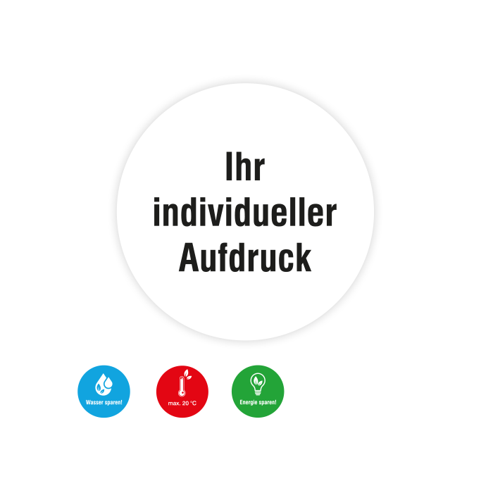 Hinweisaufkleber Energie sparen m. Wunschlayout Folie, selbstklebend, d = 30 mm, 12 Stück/Bogen