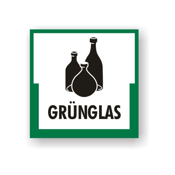 Wertstoffkennzeichnung - Grünglas verschiedene Ausführungen