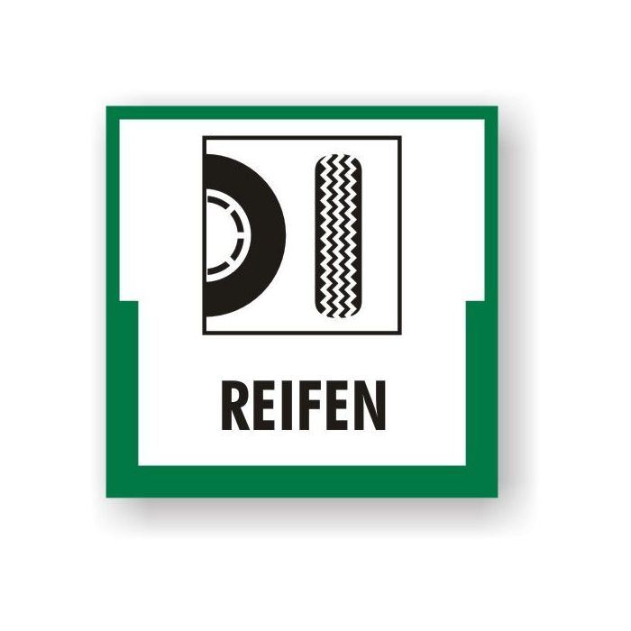 Wertstoffkennzeichnung - Reifen verschiedene Ausführungen