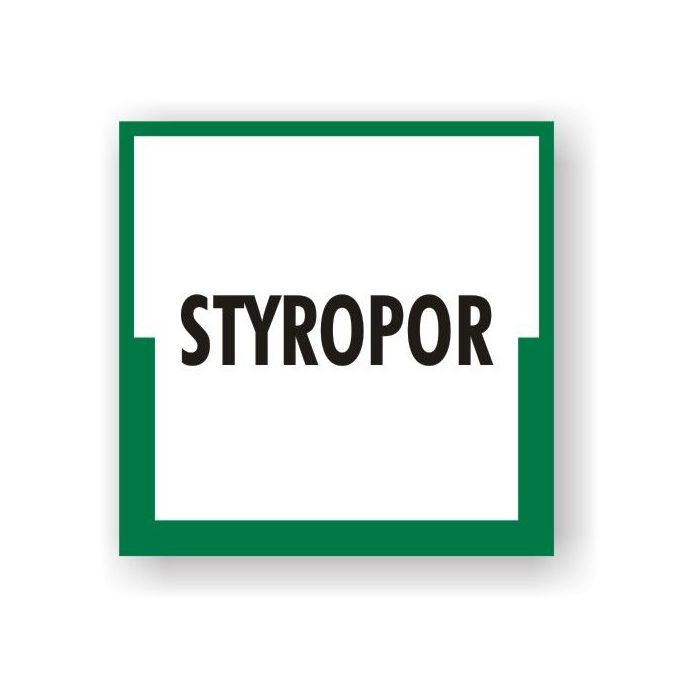 Wertstoffkennzeichnung - Styropor verschiedene Ausführungen