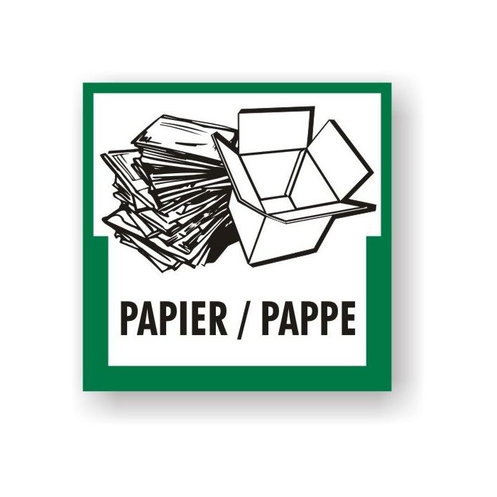 Wertstoffkennzeichnung - Papier / Pappe verschiedene Ausführungen