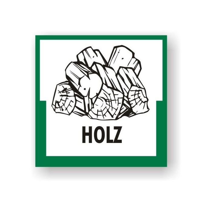 Wertstoffkennzeichnung - Holz verschiedene Ausführungen